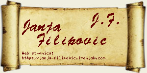 Janja Filipović vizit kartica